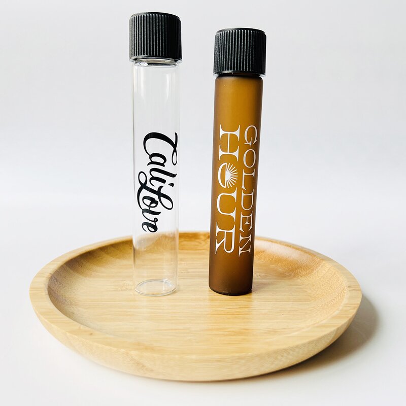 King Size Glass Roll Tube Supplier - 120mm Child Resistant Clear with Black Top