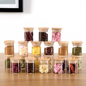 Candy Storage Glass Jar Supplier - Food Grade Airtight Bamboo Lid Clear