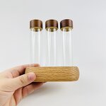 Glass Bottle with Screw Caps Supplier - Wholesale Flat Bottom Match Wooden