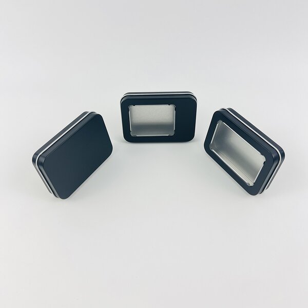 Gift Tin Box Manufacturer - Custom Printed Black Metal Case Rectangular