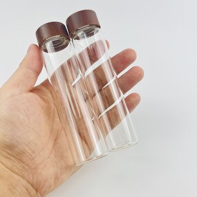 Glass Bottle with Screw Caps Supplier - Wholesale Flat Bottom Match Wooden