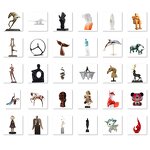 Abstract Animal Sculpture Manufacturer - OEM Customizable Red Handmade Resin Fiberglass Deer Statues Angel