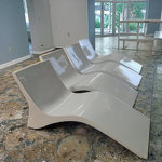 Outdoor Furniture Factory - OEM RUYA Wood Fiberglass Bench Garden Patio Park Water Recreation Pool