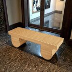 Parametric Bench Supplier - OEM Premium Modern Wavy Solid Wood CNC Cut Hotel Lobby Airport