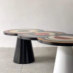 Coffee Table Factory - OEM Stylish Nordic Modern with Geometric Hand-painted Design FRP Material