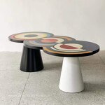 Coffee Table Factory - OEM Stylish Nordic Modern with Geometric Hand-painted Design FRP Material