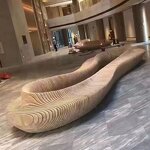 Stackable Bench Factory - OEM Solid Wood Modern Parametric Design Eco-Friendly Commercial Waiting Seat