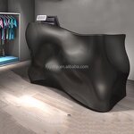 Fiberglass Reception Desk Factory - OEM Graphic Sense Design Luxury White Modern Front Counter for Hotel Shop