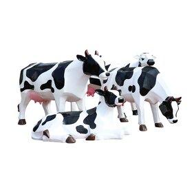 Fiberglass Cow Sculpture Supplier - OEM Life Size Color Painting for Park Landscaping Decoration