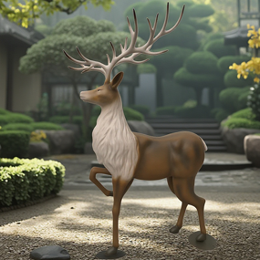 Realistic Animal Sculptures Factory - OEM Equal Scale Deer Elk Ornaments for Home Decoration Parks