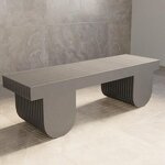 Parametric Bench Supplier - OEM Premium Modern Wavy Solid Wood CNC Cut Hotel Lobby Airport