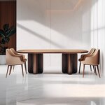 Dining Table Manufacturer - OEM Italian Minimalist Solid Wood Walnut Desk for Home Office