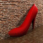 Wall-Mounted Sofa Backrest Supplier - OEM Customizable Parametric Red High Heel Shape Solid Wood Public