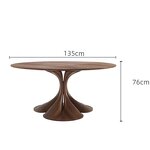 Dining Table Factory - OEM Nordic Style Luxury Solid Wood Frame 6 Seat Walnut Custom
