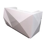 Fiberglass Reception Desk Factory - OEM Graphic Sense Design Luxury White Modern Front Counter for Hotel Shop