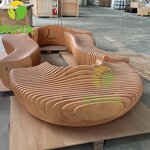Stackable Bench Factory - OEM Solid Wood Modern Parametric Design Eco-Friendly Commercial Waiting Seat