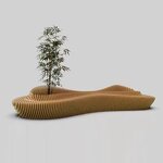 Stackable Bench Factory - OEM Solid Wood Modern Parametric Design Eco-Friendly Commercial Waiting Seat