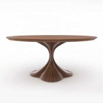 Dining Table Factory - OEM Nordic Style Luxury Solid Wood Frame 6 Seat Walnut Custom