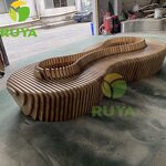Stackable Bench Factory - OEM Solid Wood Modern Parametric Design Eco-Friendly Commercial Waiting Seat