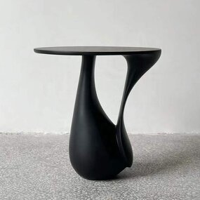 Side Table Manufacturer - OEM Custom FRP Black Special Shaped for Hotel Office Reception