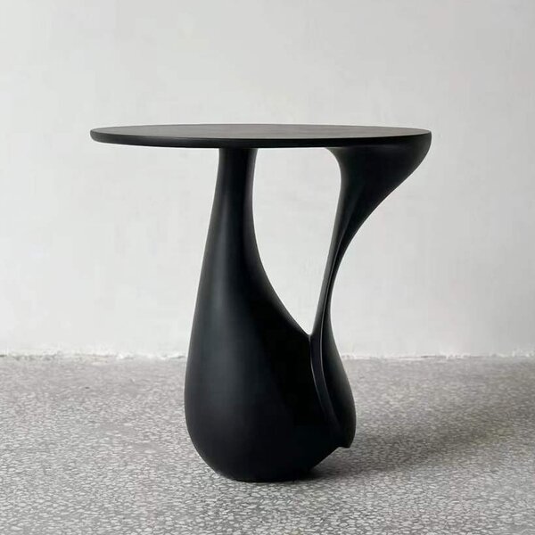 Side Table Manufacturer - OEM Custom FRP Black Special Shaped for Hotel Office Reception