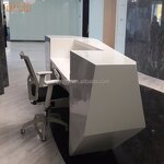 Fiberglass Reception Desk Factory - OEM Graphic Sense Design Luxury White Modern Front Counter for Hotel Shop