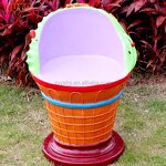 Outdoor Furniture Set Supplier - OEM Modern Fiberglass Ice Cream Armchair Table for School Gym Mall