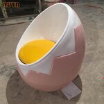 Fiberglass Dining Chairs Manufacturer - OEM Modern Eggshell Coffee Shop Design Glazed Cool Seater Table Set