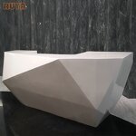 Fiberglass Reception Desk Factory - OEM Graphic Sense Design Luxury White Modern Front Counter for Hotel Shop