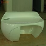 Reception Desk Supplier - OEM Customizable Contemporary Checkout Counter Lockers Durable Resin Oval