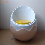 Fiberglass Dining Chairs Manufacturer - OEM Modern Eggshell Coffee Shop Design Glazed Cool Seater Table Set