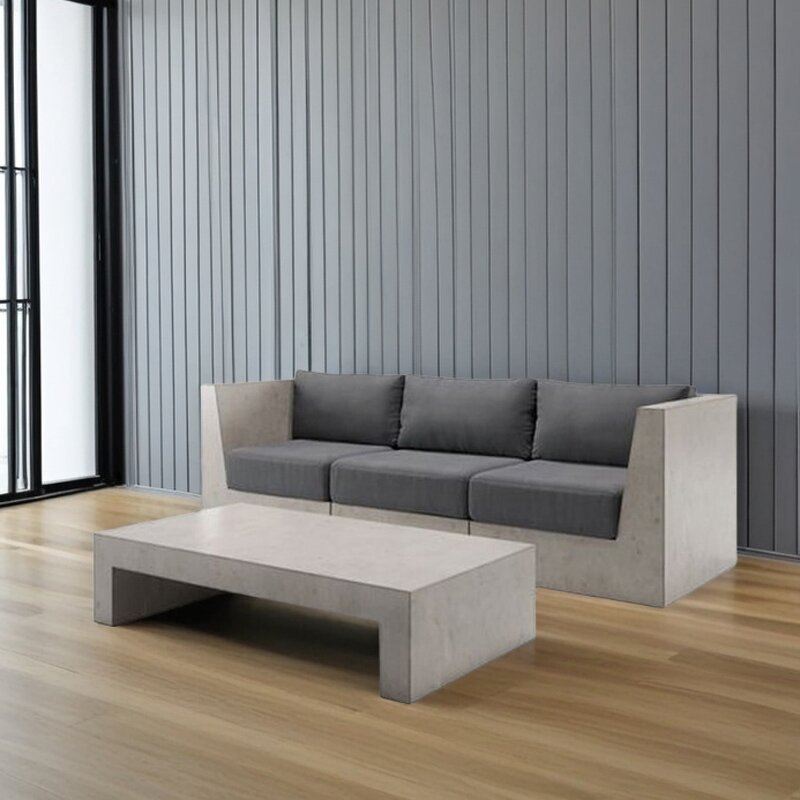 Cement Sofa Set Supplier - OEM Minimalist Design Convertible Coffee Table Comfortable Fabric Plastic Legs