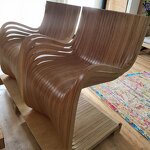 Contour Chair Manufacturer - OEM Ergonomic Organic Biomorphic Grain Mapping Carbonized Single Seater
