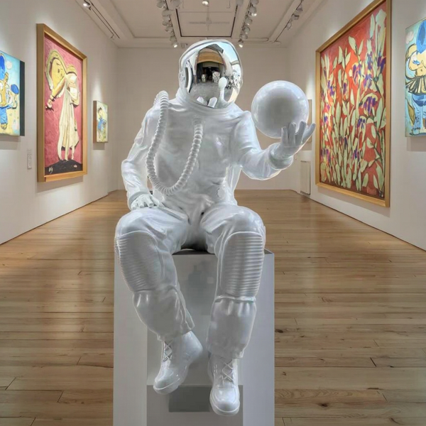 Resin Sculpture Manufacturer - OEM Creative Spaceman Astronaut Fiberglass Live Size Hand-painted Waterproof