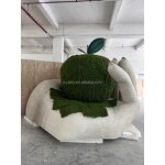 Outdoor Sculpture Factory - OEM Custom Modern Large Fiberglass Hand-Held Apple Statue Religious Angel