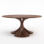 Dining Table Factory - OEM Nordic Style Luxury Solid Wood Frame 6 Seat Walnut Custom