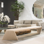 Long Bench Factory - OEM Modern Parametric Solid Wood Artistic for Hospital Outdoor Public Waiting