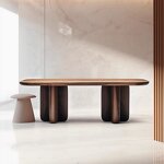 Dining Table Manufacturer - OEM Italian Minimalist Solid Wood Walnut Desk for Home Office