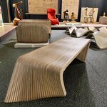 Long Bench Factory - OEM Modern Parametric Solid Wood Artistic for Hospital Outdoor Public Waiting