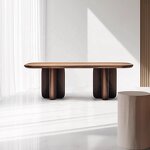 Dining Table Manufacturer - OEM Italian Minimalist Solid Wood Walnut Desk for Home Office