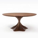 Dining Table Factory - OEM Nordic Style Luxury Solid Wood Frame 6 Seat Walnut Custom