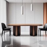 Dining Table Manufacturer - OEM Italian Minimalist Solid Wood Walnut Desk for Home Office