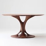 Dining Table Supplier - OEM Mid Century Modern Solid Walnut Veneer Custom Minimalist Round