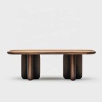 Dining Table Manufacturer - OEM Italian Minimalist Solid Wood Walnut Desk for Home Office