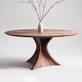 Dining Table Factory - OEM Nordic Style Luxury Solid Wood Frame 6 Seat Walnut Custom