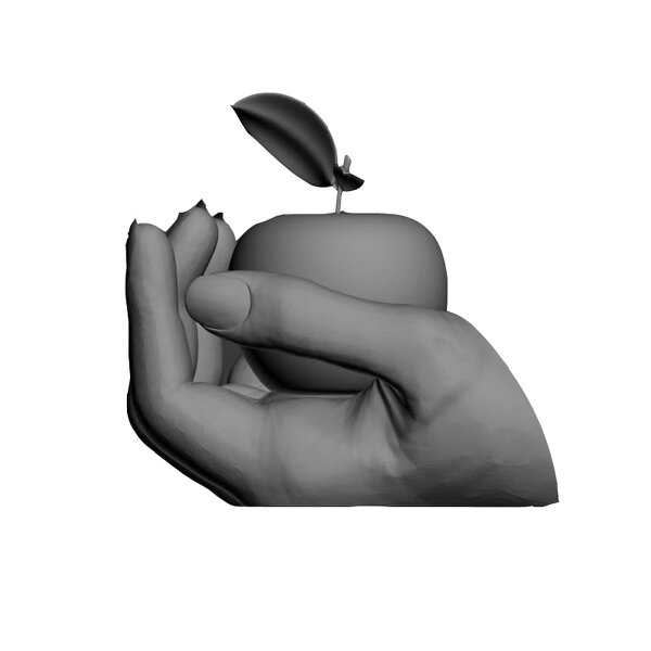 Outdoor Sculpture Factory - OEM Custom Modern Large Fiberglass Hand-Held Apple Statue Religious Angel