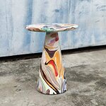 Coffee Table Factory - OEM Graceful Hand-Painted Designer Round with Custom Feast Mushroom Style