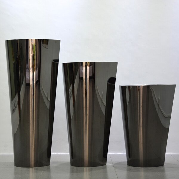 Stainless Steel Vase Factory - OEM 304 Cylindrical Tall Custom Sizes Parks Hospitals Airports Commercial