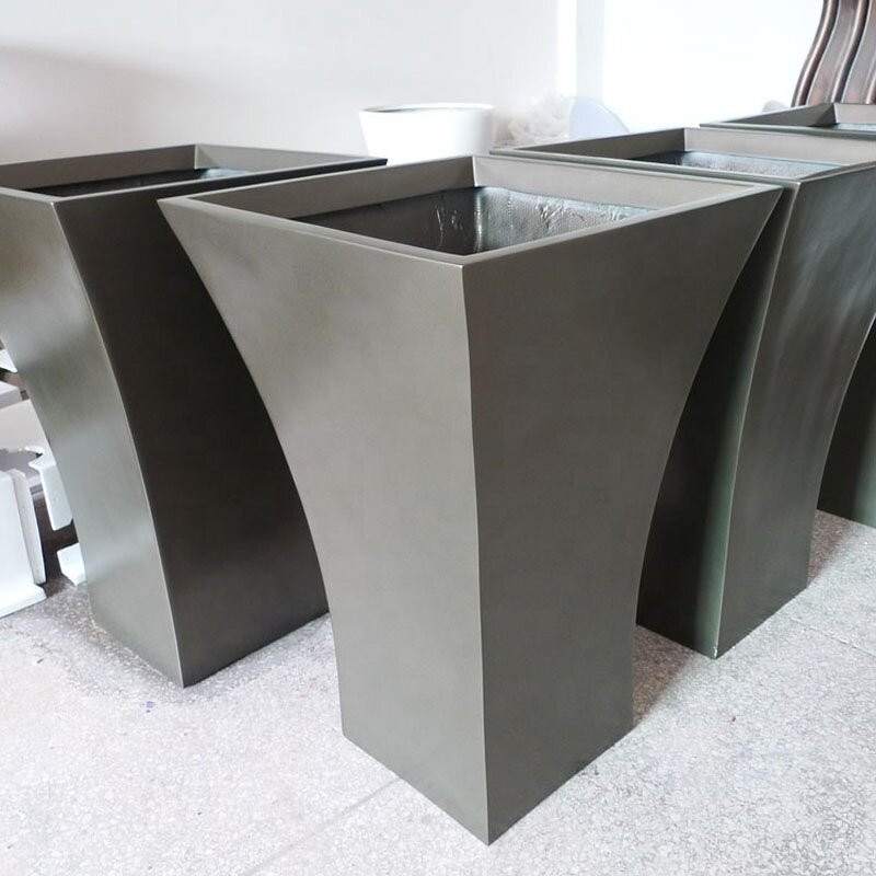 Fiberglass Planter Factory - OEM Perfect Quality Customizable Large Rectangular Model Garden Tree Planting