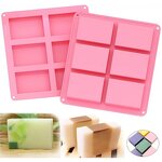 Rectangle Silicone Soap Mold Factory - 6 Cavity DIY Handmade Square